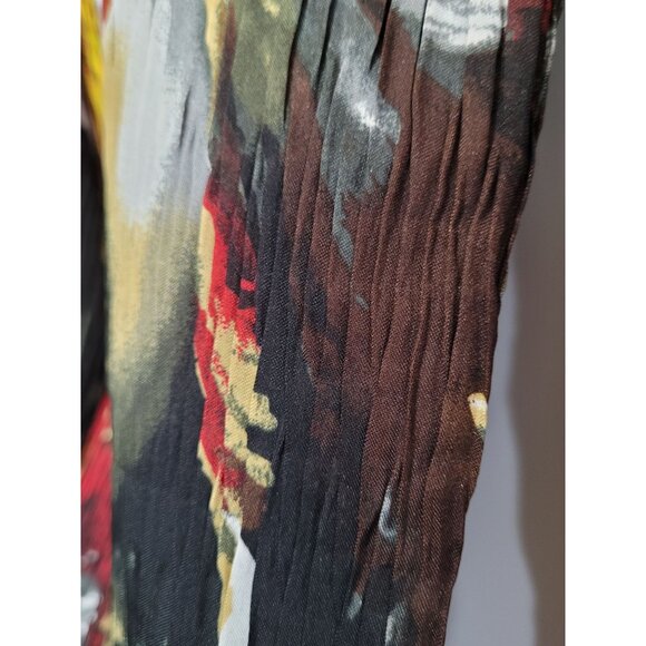 Joni B. Womens Open Front Jacket M Floral Micro Pleat Vibrant Lined Animal Print - Picture 9 of 10